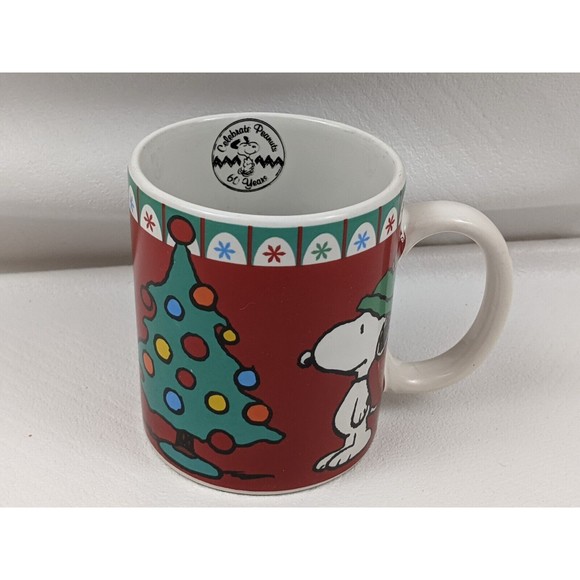Peanuts Holiday Mug Gibson Snoopy Christmas Tree - Picture 1 of 4